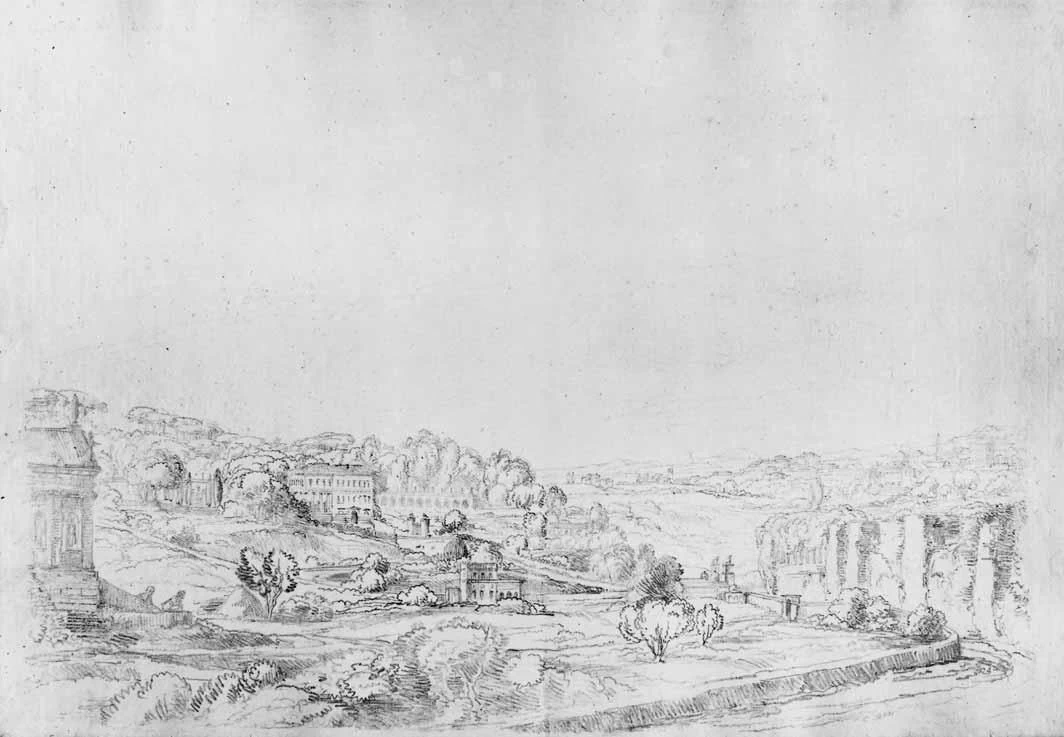 Luigi Basiletti-19-Paesaggio collinare con ville e giardini